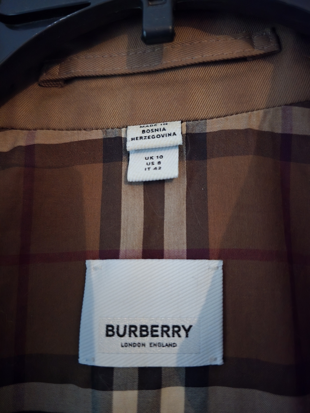 Burberry Short Gabardine Brown Trench Coat - Picture 4 of 5